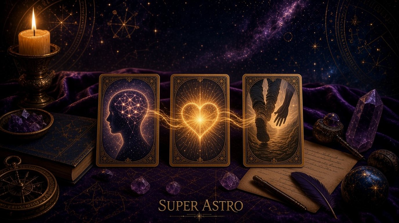 Мысли, чувства, действия: схема расклада таро Super Astro